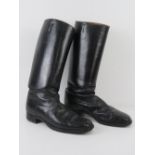 A pair of WWII German Officers black leather boots, size 8F.