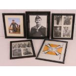 Three framed pictures of various high ranking WWII German Officers 10 ½ x 8 ½ inches,