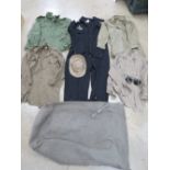 Lot of assorted British Military and Police clothing and goggles, 1 x Khaki shirt size 4 dated 1952,