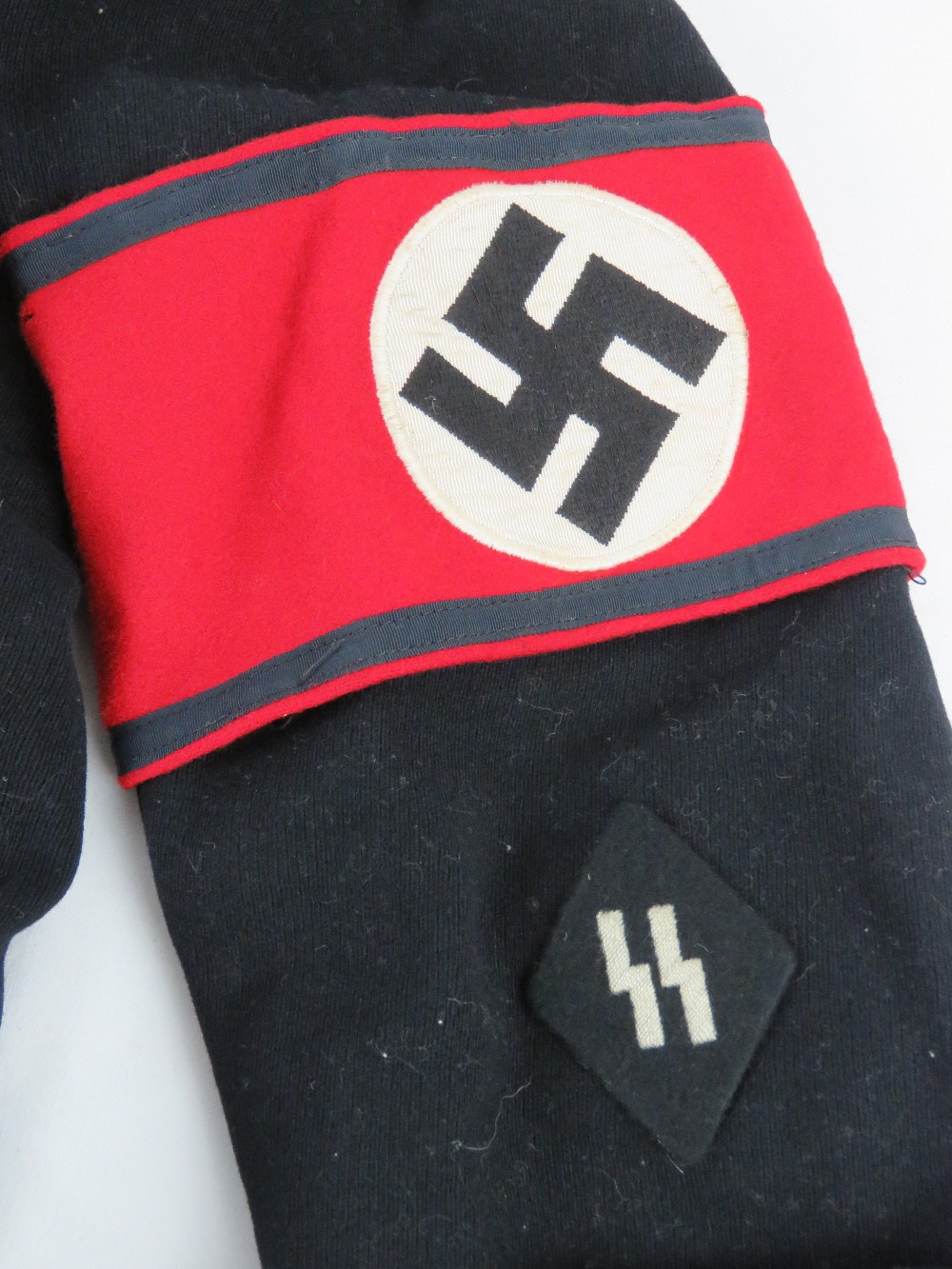 A re-enactor's SS German WWII tunic with insignia, - Image 8 of 8
