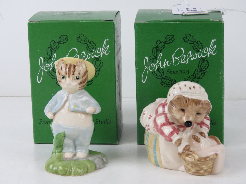 Royal Doulton Beswick Beatrix Potter; Two boxed figurines having brown 'B' shield backstamp,