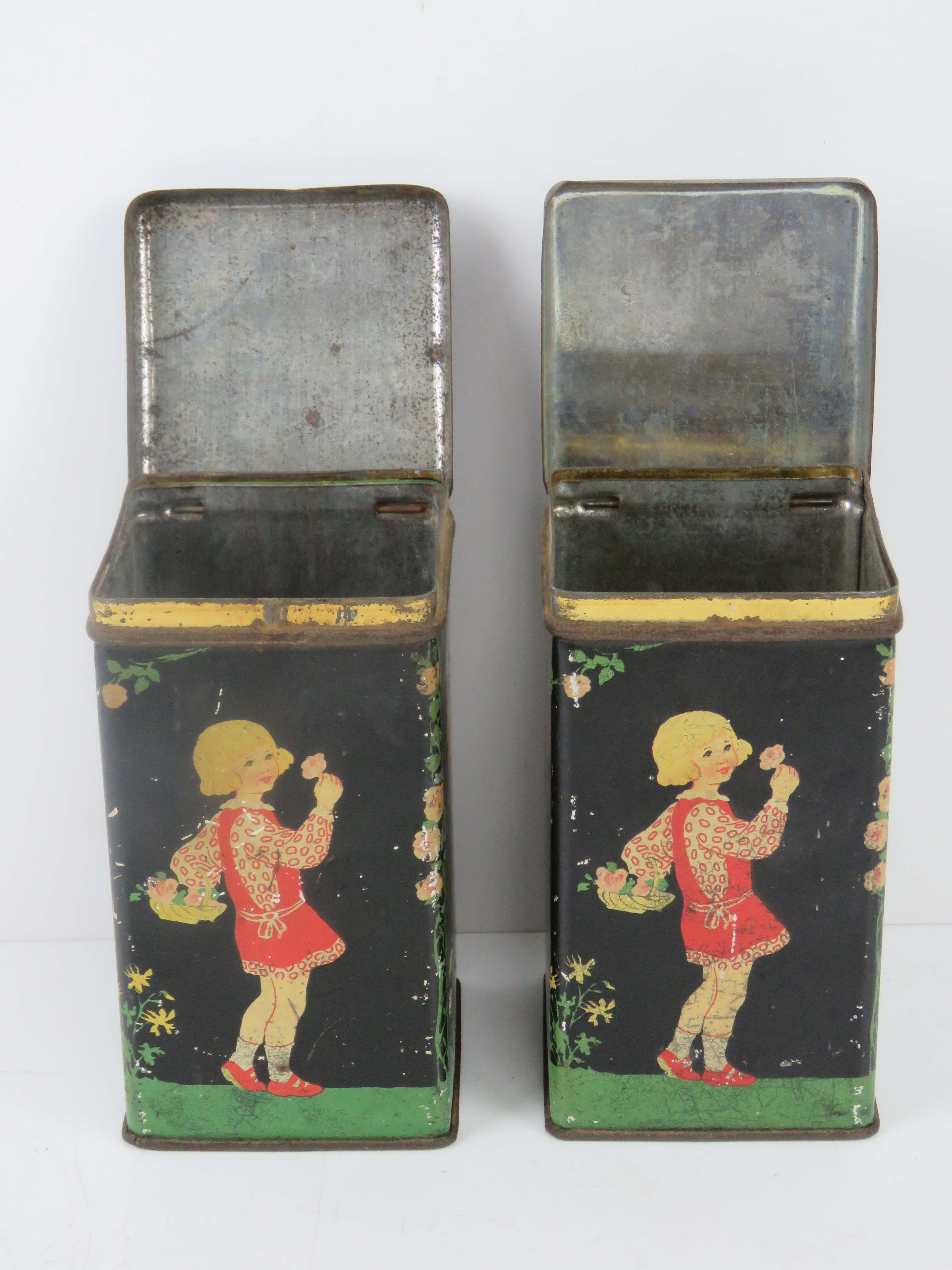 Two vintage tins having children gardening upon together with two vintage Black Magic chocolate - Image 6 of 7