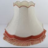A silk lamp shade in cream and pink, 54cm dia.