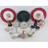 A set of three Royal Crown Derby napkin rings together with a Royal Crown Derby pin tray,