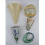 A quantity of assorted ceramic wall pockets; Graze Pottery, Shorter & Son, Maxman Wade Heath,