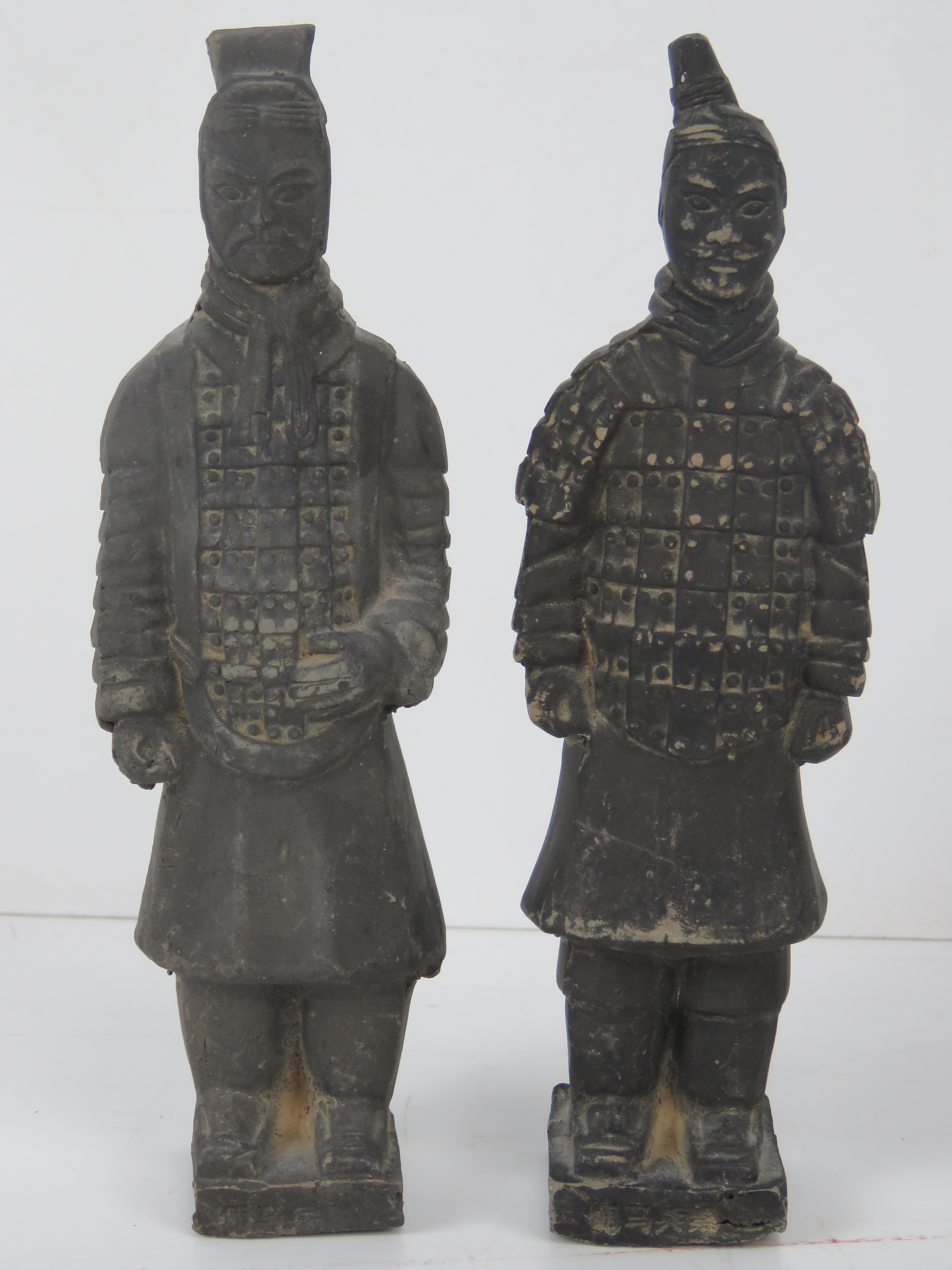 A pair of terracotta Chinese Warrior figurines, each standing 17cm high, - Image 4 of 4