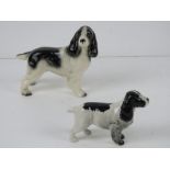 A Doulton Springer Spaniel, 7cm high, together with another Springer Spaniel, larger and unmarked.