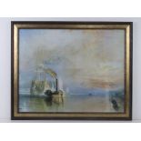 Print; Joseph Mallord William Turner 'The Fighting Temeraire' being towed for scrapping.
