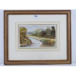 Watercolour; Attributed to William John Willcox (1830-1929) country stream, cattle, sheep,