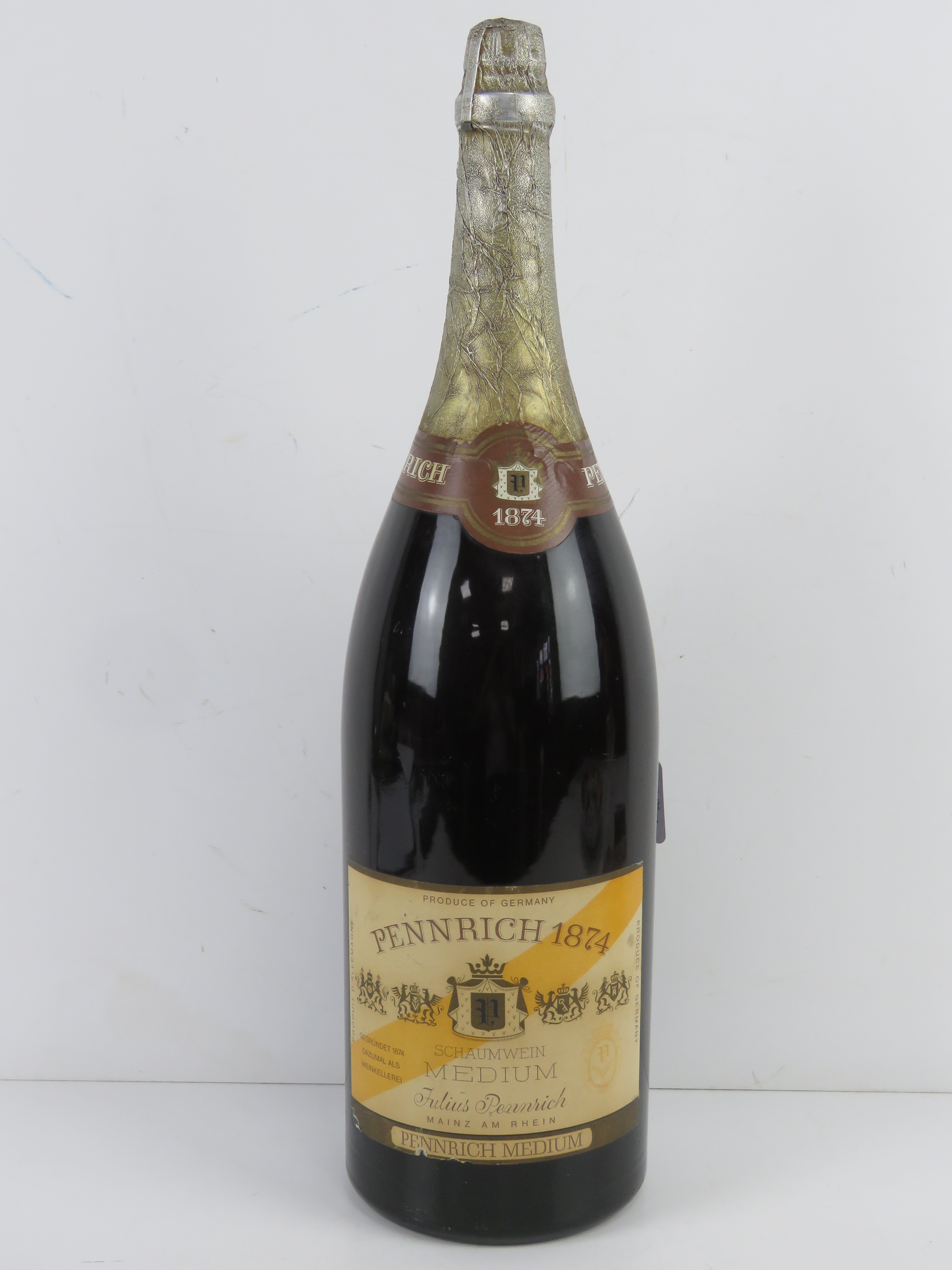 A Julius Pennrich Medium Cuvee 1874 Jeroboam three litres German sparkling wine, full and sealed.