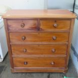 A Victorian mahogany chest of two short over three long drawers, 104 x 50 x 105cm.