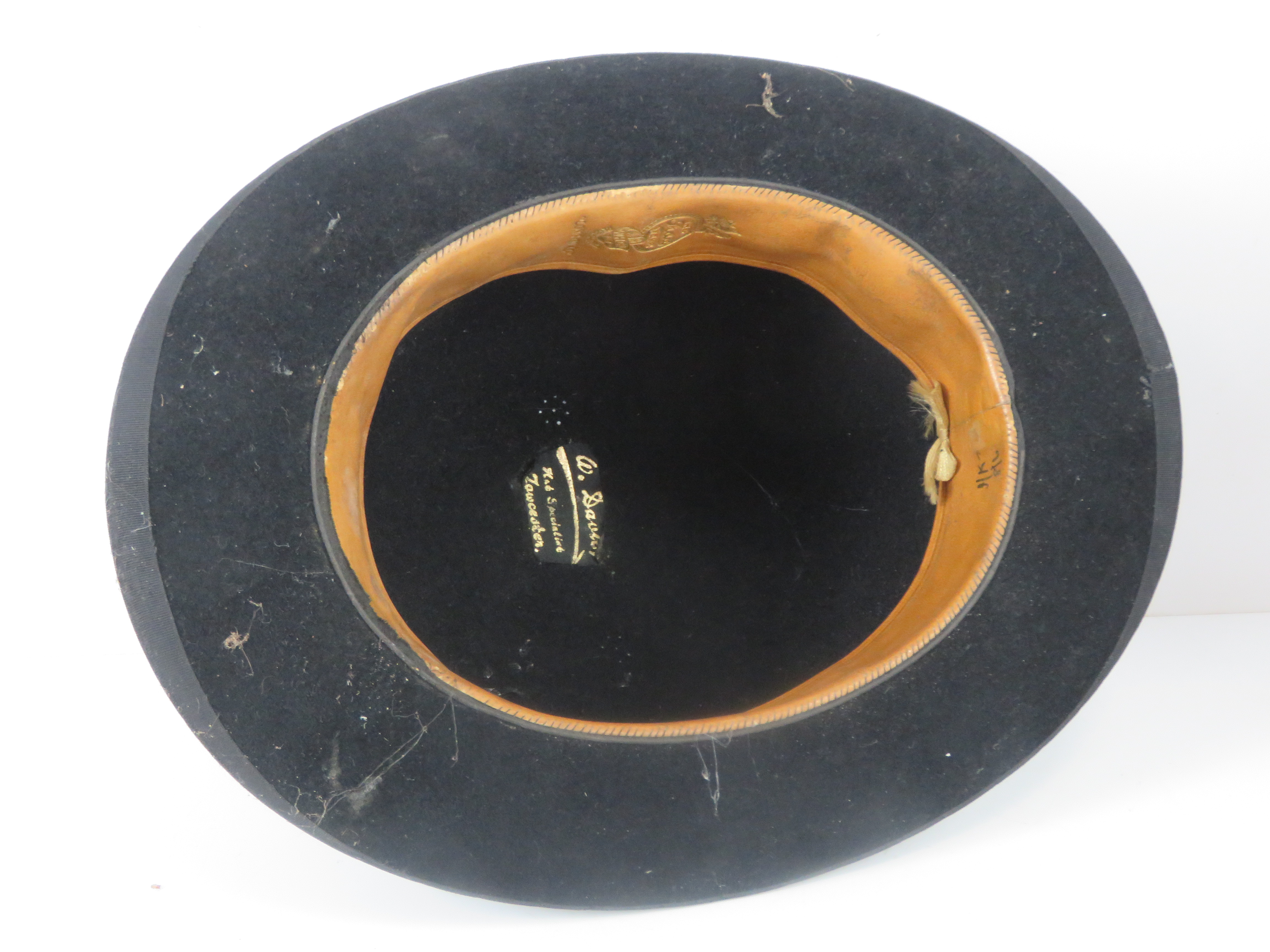 A vintage bowler hat having leather liner marked 'long oval', - Image 3 of 5