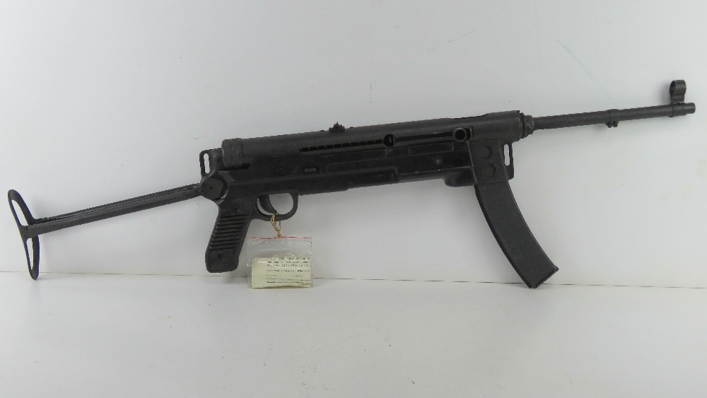 A deactivated M56 Sub Machine Gun. With cert.