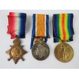 A 1914 Mons Medal Trio engraved for Pte. S. Woods Norfolk Regiment 6593.