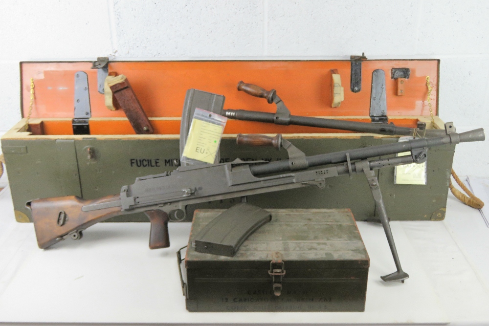 A deactivated Italian Breda Bren .30-06 Calibre Light Machine Gun.