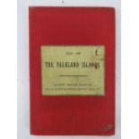 The Falkland Islands published London by Edward Stanford in eighteen sections on cloth measuring 66.