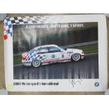 Four hand signed posters; BMW Motorsport signed Joachin Winkelhock and Roberto Ravaglia (1994),