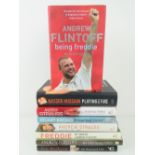 A quantity of autographed cricket autobiographies/biographies including;