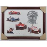 Limited edition print; Tribute to Juan Manuel Fangio by Stuart Mcintyre,