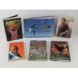 A quantity of autographed Rugby autobiographies; Buck the Wayne Shelford story,