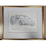 Signed limited edition print; 1996 BTCC Williams - Renault Laguna by Brian Alexander-O'Neill,