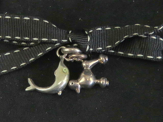 Links of London; two silver charms havin