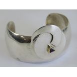 A Scottish HM silver cuff bangle having