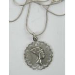 A 925 silver pendant having Nefertiti Qu