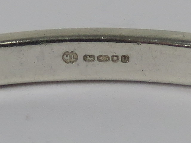 An HM silver bangle of plain design, int - Image 3 of 3