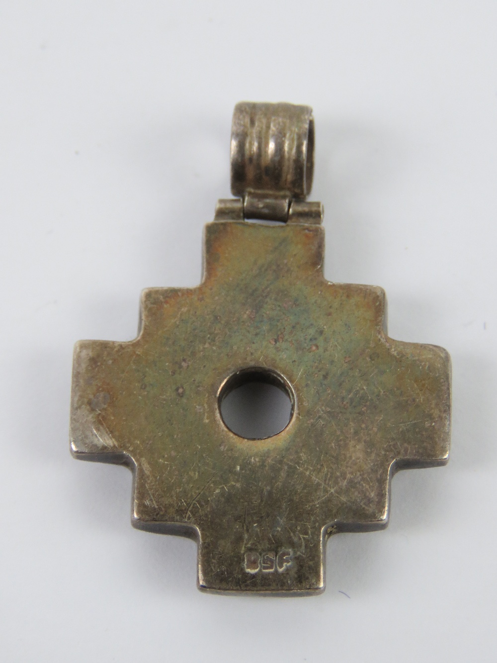 An unusual white metal pendant having cr - Image 2 of 3