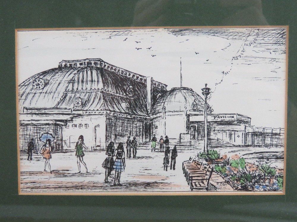 Rosemary Dray; a set of four ink and watercolour scenes of Worthing c1980s, - Image 3 of 6