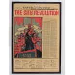 A framed front cover of the Financial Times Survey for 27th October 1986 'The City Revolution' 62 x