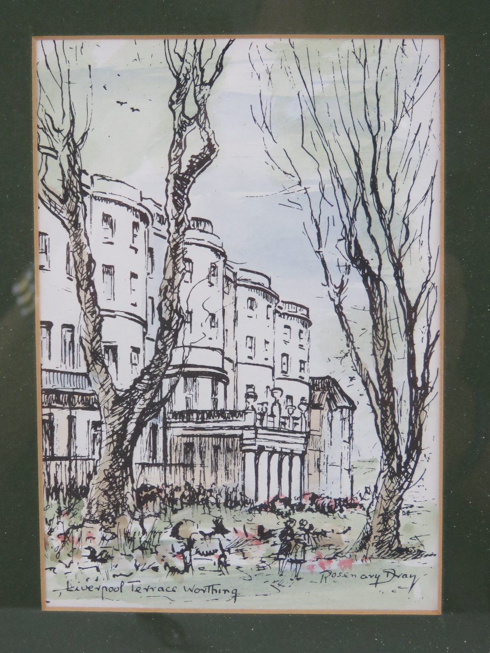 Rosemary Dray; a set of four ink and watercolour scenes of Worthing c1980s, - Image 5 of 6