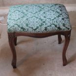 A smart 20th century four legged footstool, 49 x 39 x 42cm.