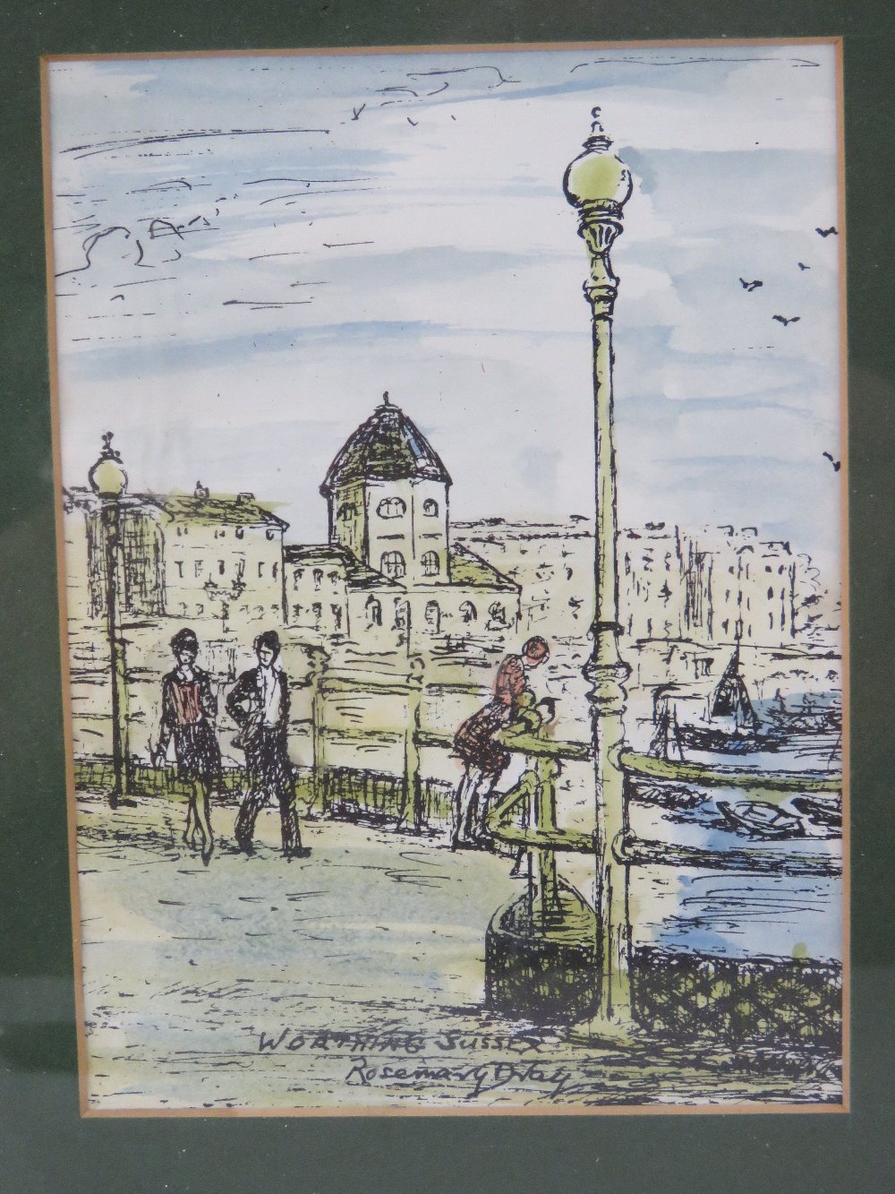 Rosemary Dray; a set of four ink and watercolour scenes of Worthing c1980s, - Image 4 of 6