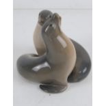 A Royal Copenhagan figurine of two sea lions number 2519.