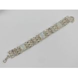 A silver and moonstone bracelet,