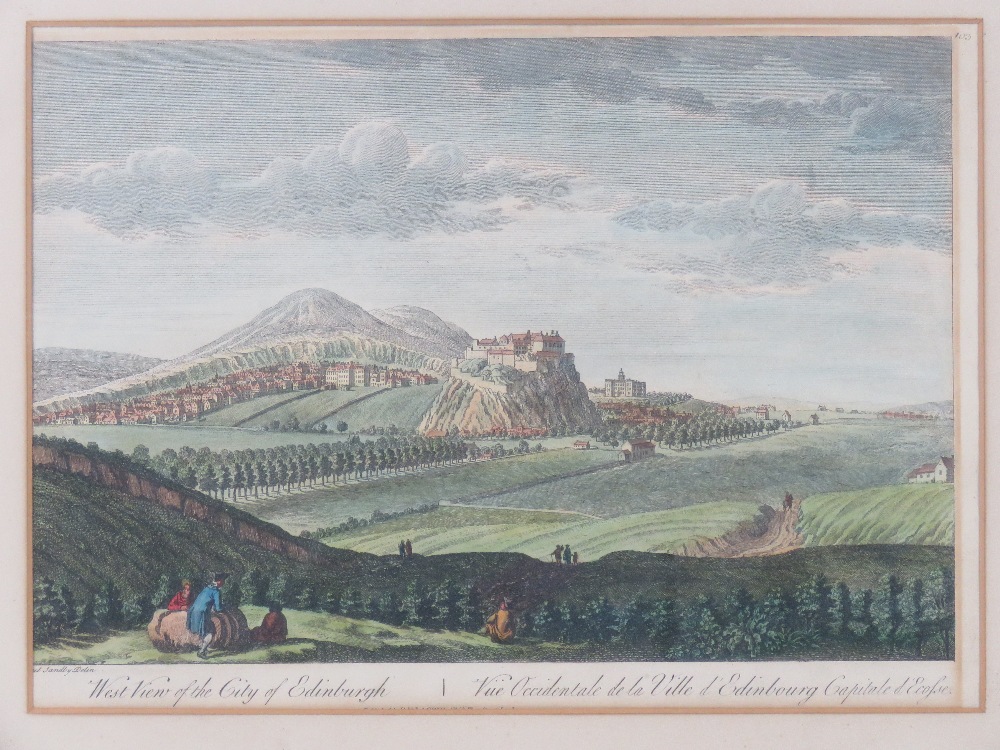 A coloured steel engraving 'West View of the City of Edinburgh', - Image 2 of 4