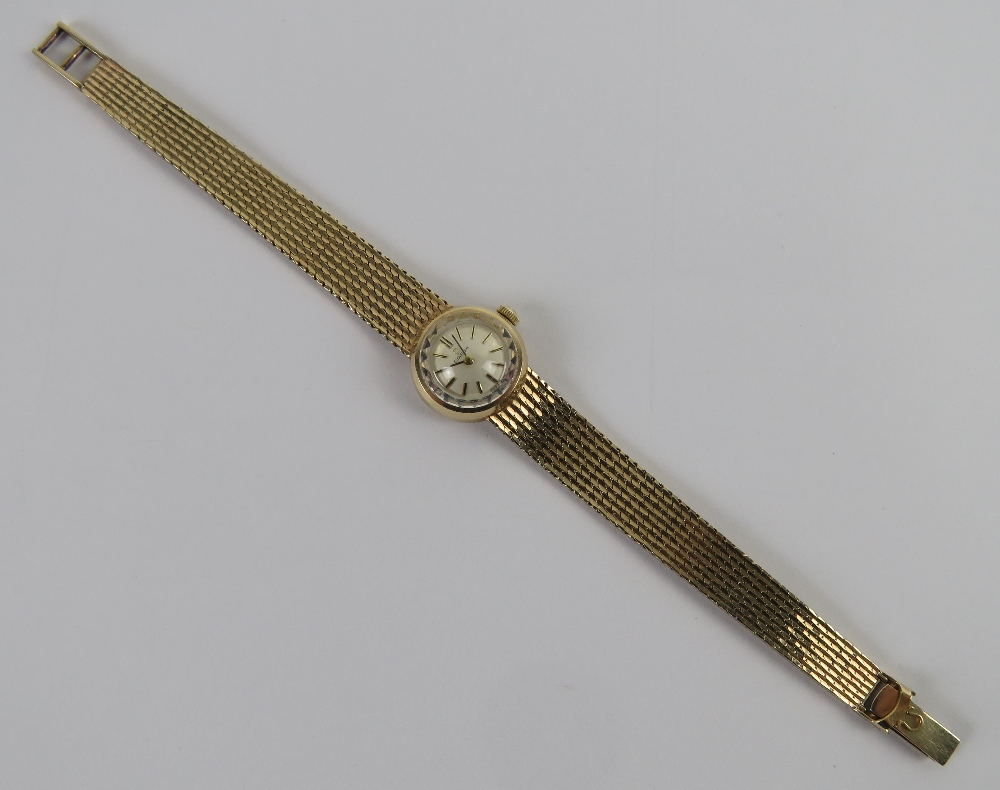 A 9ct gold ladies Omega cocktail wristwatch on integral strap, hallmarked 375, - Image 2 of 4