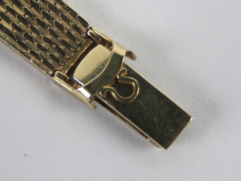 A 9ct gold ladies Omega cocktail wristwatch on integral strap, hallmarked 375, - Image 3 of 4