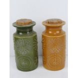 A matched pair of Portmeirion 'Totum' pattern storage jars c1970s,