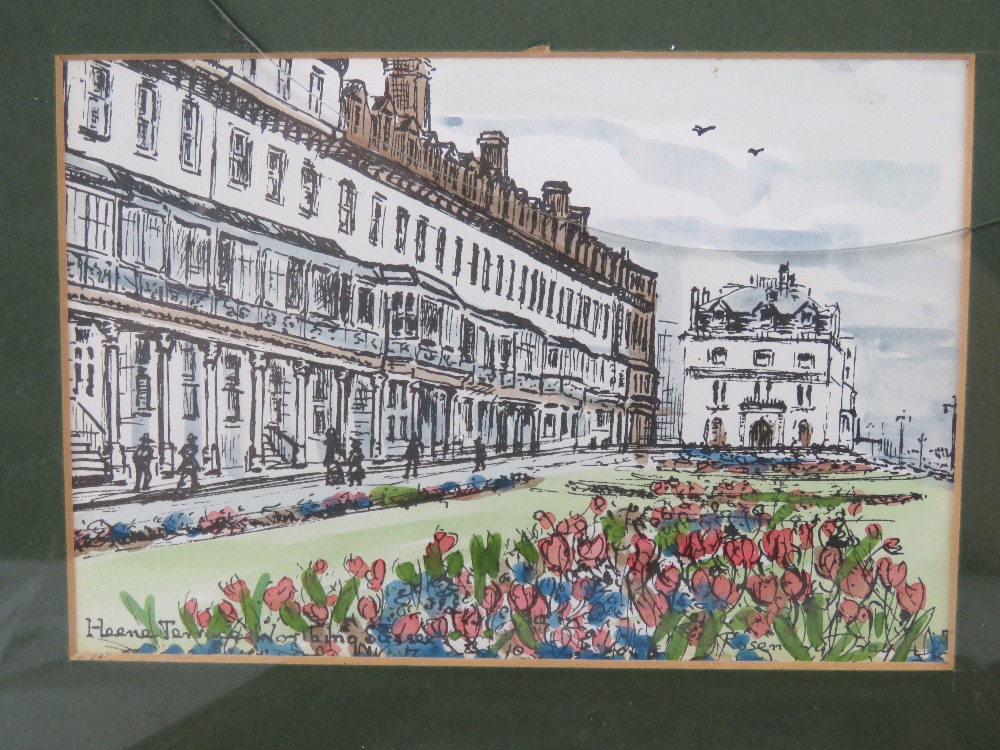 Rosemary Dray; a set of four ink and watercolour scenes of Worthing c1980s, - Image 2 of 6