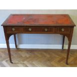 A good late 19th early 20th century escritoire writing desk, one long drawer with short opposing,