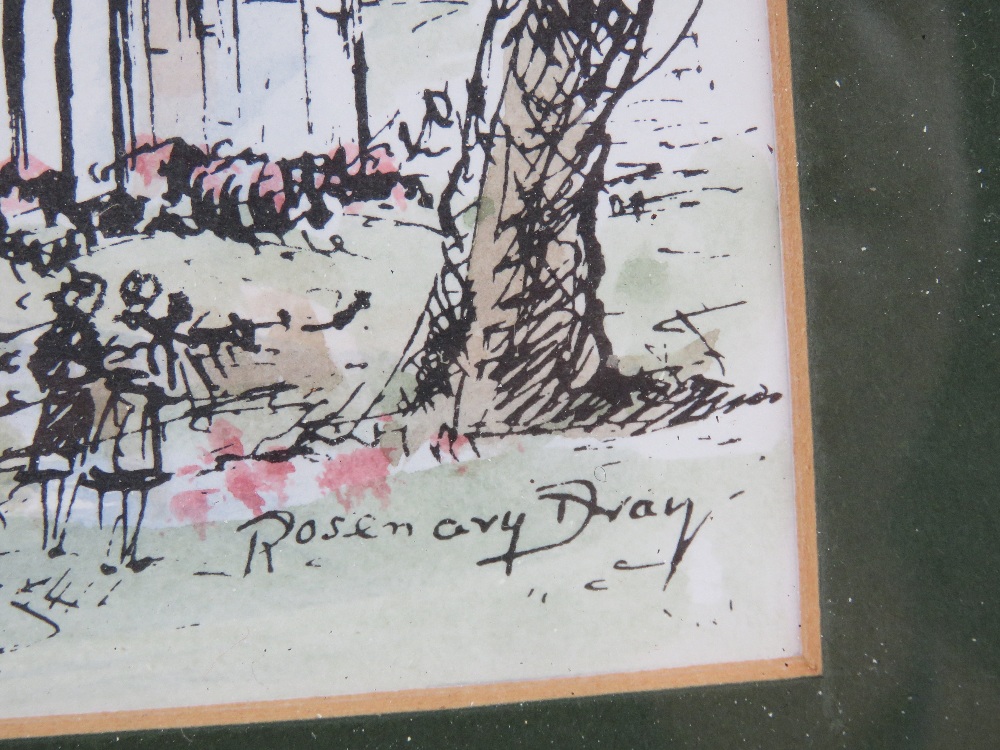 Rosemary Dray; a set of four ink and watercolour scenes of Worthing c1980s, - Image 6 of 6