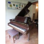 A C Bechstein (Berlin) baby grand piano in mahogany as retailed by Maple & Co Ltd London,