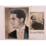 Autographed photo cards for Donald Peers