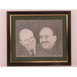 Signed pencil sketch of Steve Ford and B