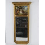 A rectangular bevel edged hall mirror ha