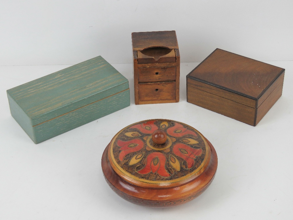 A selection of four assorted lidded boxe - Image 2 of 2