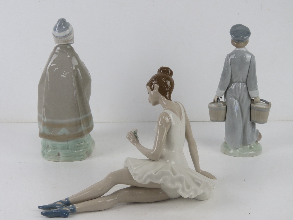 A Lladro figurine of a boy carrying twin - Image 2 of 5